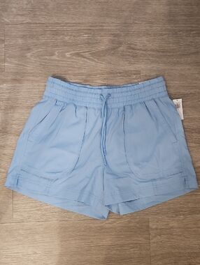 Light Blue Women's Drawstring Stretch Tech Shorts